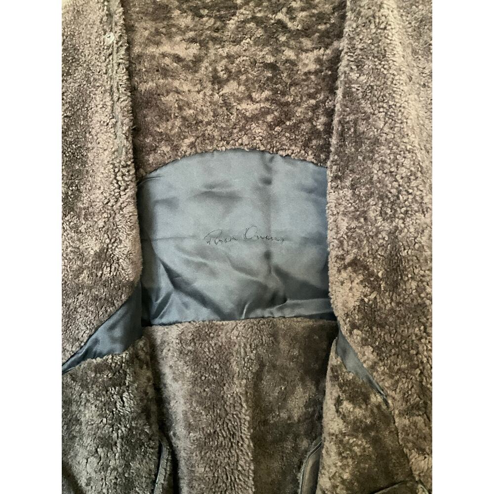 Rick Owens Archival 2010 Leather Shearling Wrap Coat - Picture 8 of 13